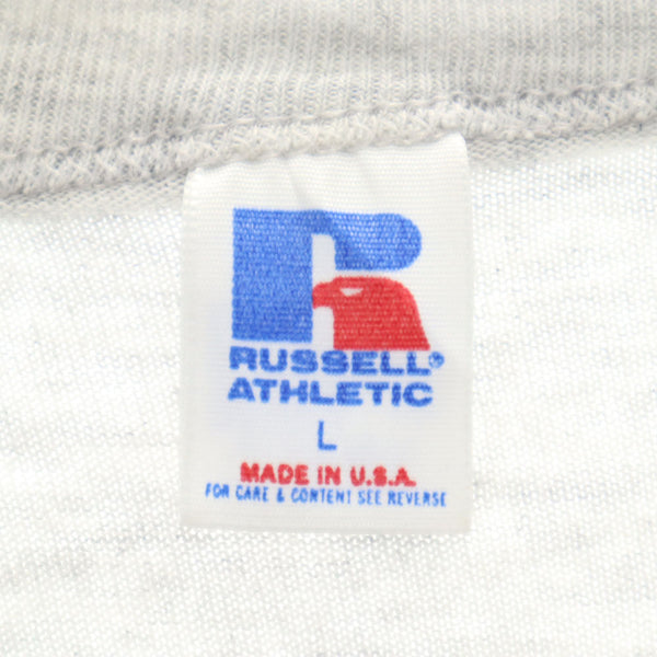 ラッセルアスレチック 90s USA製 半袖 シングルステッチ Tシャツ L グレー RUSSELL ATHLETIC バレーボール オールド ヴィンテージ メンズ