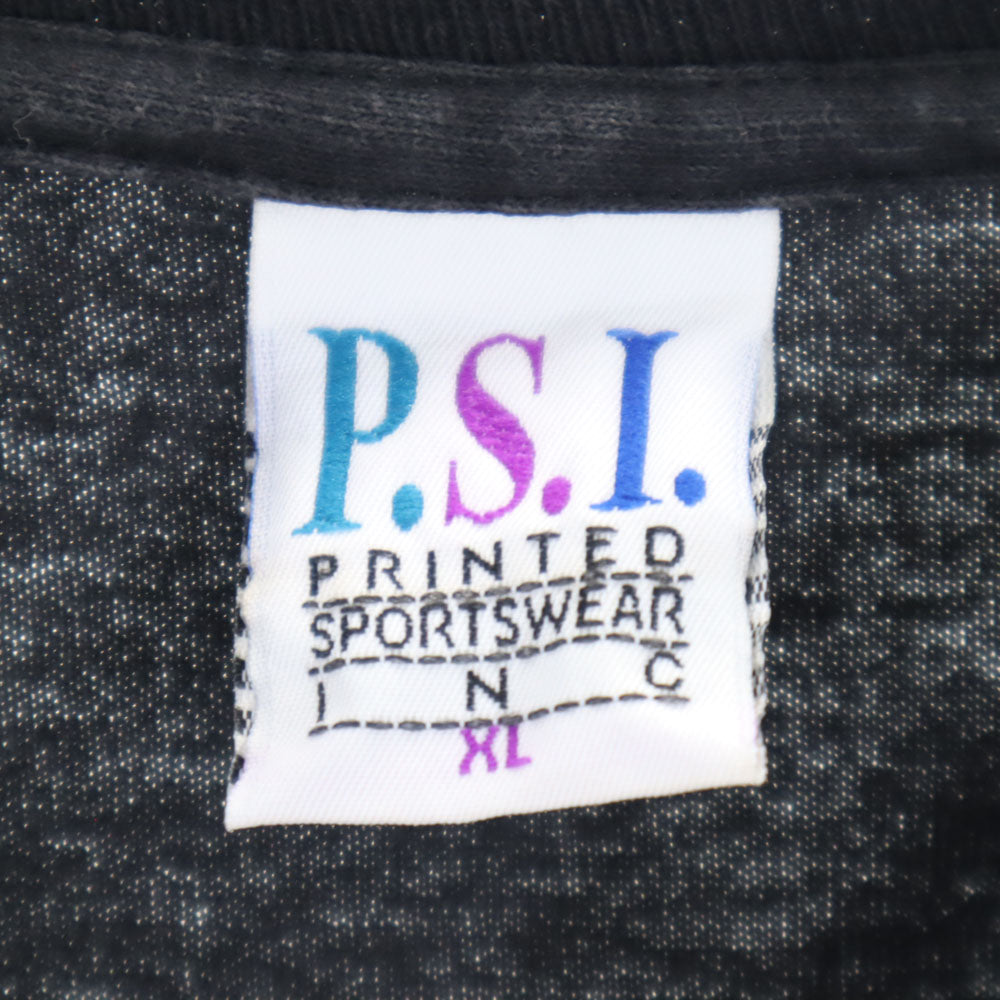 PSI 90s 半袖 シングルステッチ Tシャツ XL ブラック PSI オールド ヴィンテージ メンズ