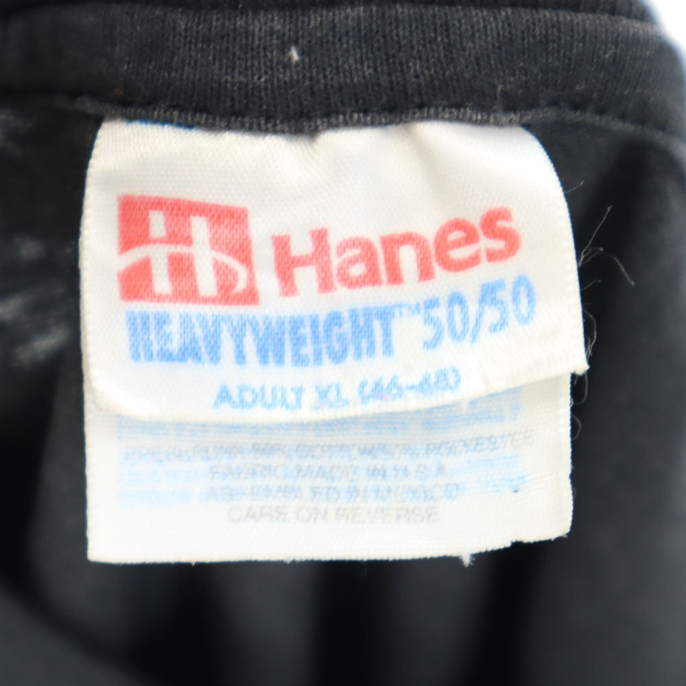 Hanes ヘインズ 90s USA製 半袖 シングルステッチ Tシャツ XL 黒 オールド ヴィンテージ メンズ