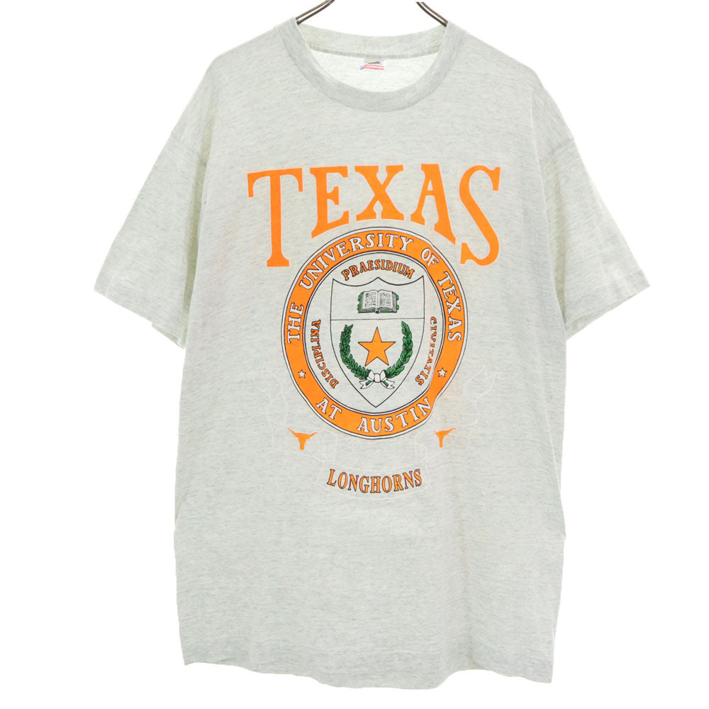 フルーツオブザルーム 90s USA製 TEXAS 半袖 Tシャツ XL ライトグレー FRUIT OF THE LOOM カレッジ シングルステッチ オールド ヴィンテージ メンズ