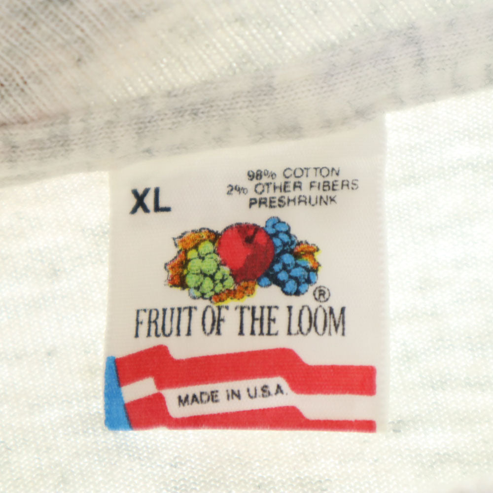 フルーツオブザルーム 90s USA製 TEXAS 半袖 Tシャツ XL ライトグレー FRUIT OF THE LOOM カレッジ シングルステッチ オールド ヴィンテージ メンズ