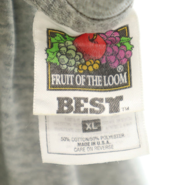 フルーツオブザルーム 90s USA製 AKA 半袖 Tシャツ XL グレー FRUIT OF THE LOOM BEST シングルステッチ オールド ヴィンテージ メンズ