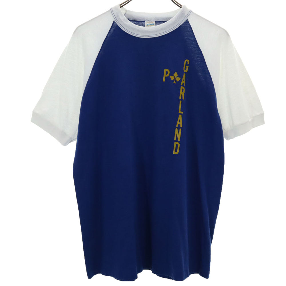 GULF COAST SPORTSWEAR ガルフコーストスポーツウェア 70s 80s USA製 半袖 ラグラン トリム Tシャツ L 青紺 オールド ヴィンテージ メンズ