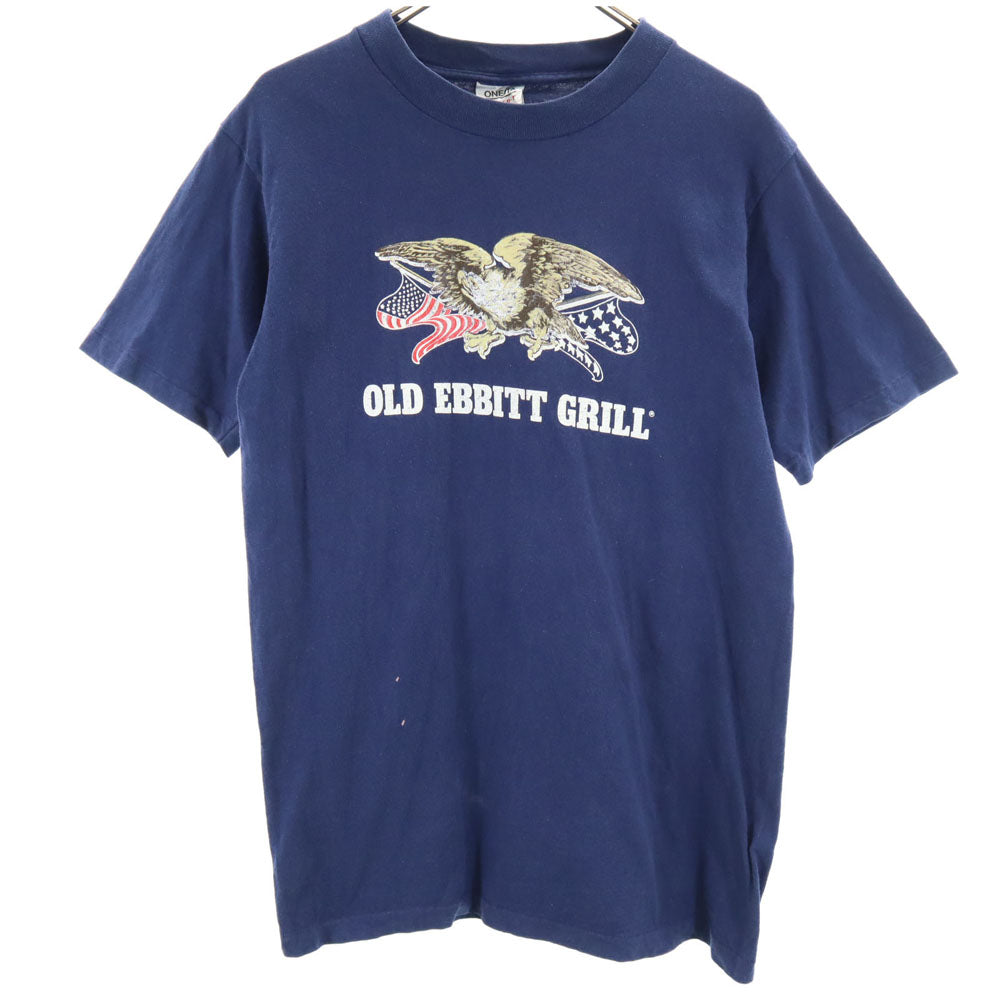 ONEITA オニータ 90s USA製 半袖 シングルステッチ Tシャツ L ネイビー POWER-T オールド ヴィンテージ メンズ