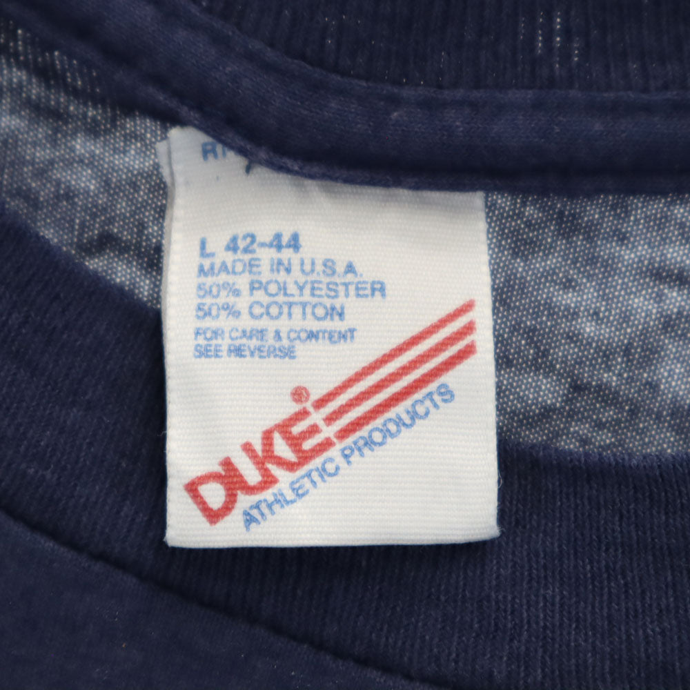 デューク 90s USA製 半袖 Tシャツ L ネイビー ATHLETIC PRODUCTS シングルステッチ オールド ヴィンテージ メンズ
