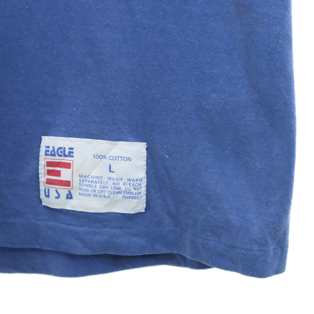 EAGLE イーグル 90s USA製 半袖 ゲーム Tシャツ L ブルー USA トリム オールド ヴィンテージ メンズ