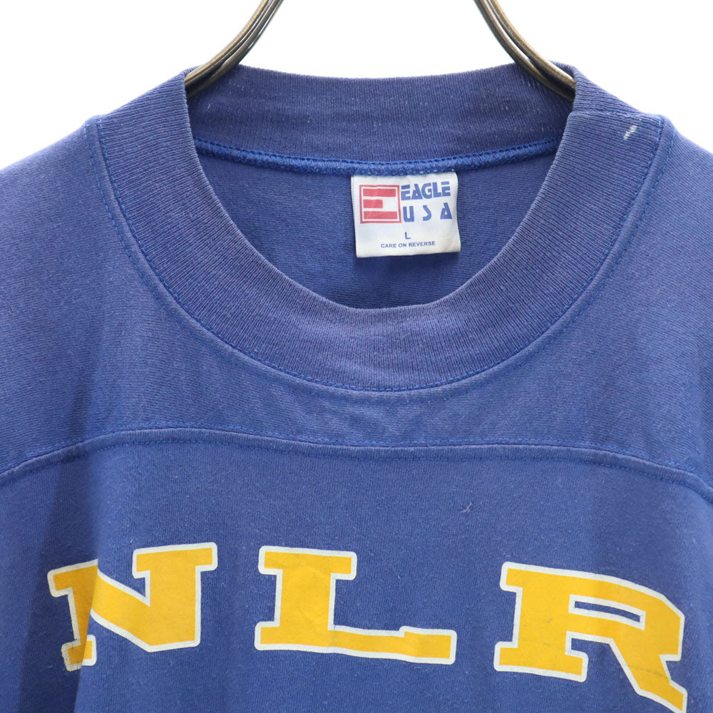 EAGLE イーグル 90s USA製 半袖 ゲーム Tシャツ L ブルー USA トリム オールド ヴィンテージ メンズ