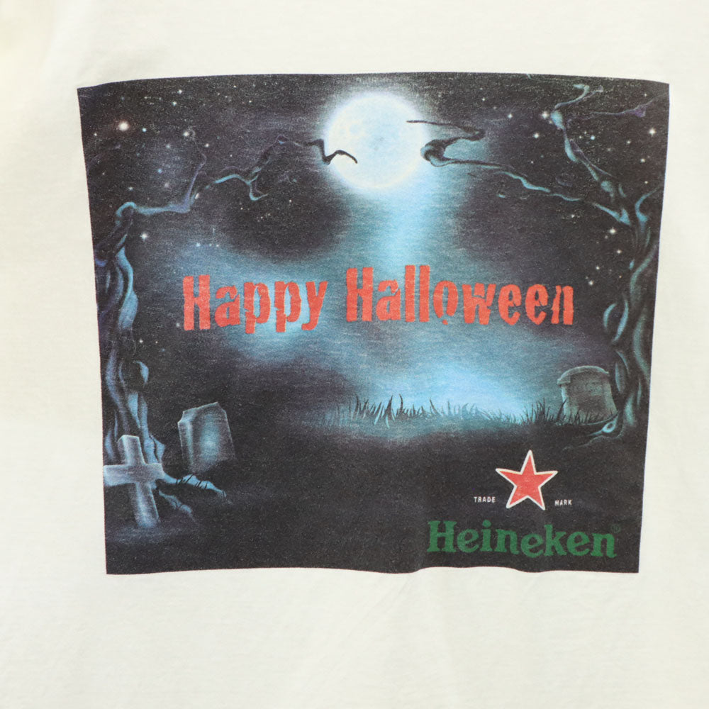 FRUIT OF THE LOOM フルーツオブザルーム 00s Happy Halloween 半袖 ハイネケン Tシャツ XL ホワイト オールド メンズ
