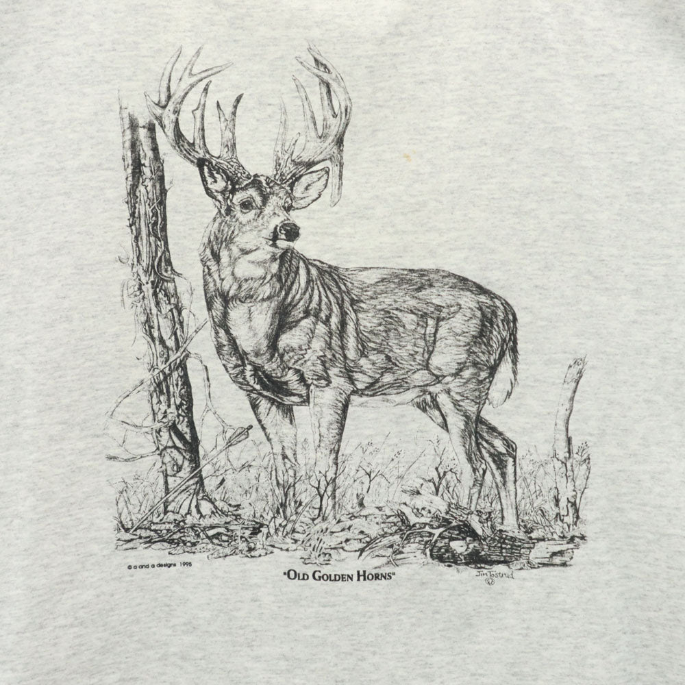 OLD オールド 90s アニマルプリント 半袖 Tシャツ グレー メンズ