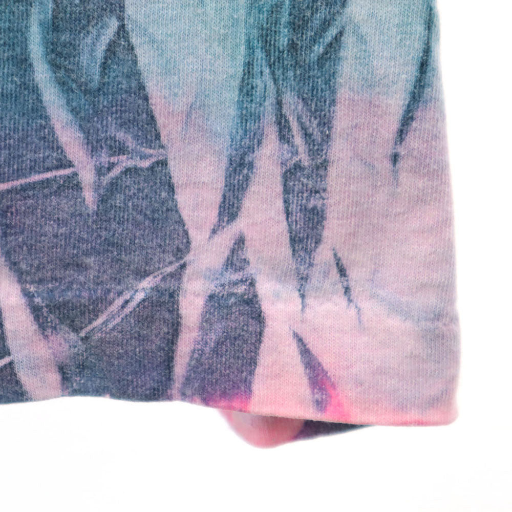 フルーツオブザルーム 90s USA製 総柄 半袖 タイダイ Tシャツ XL パープル系 FRUIT OF THE LOOM シングルステッチ オールド メンズ