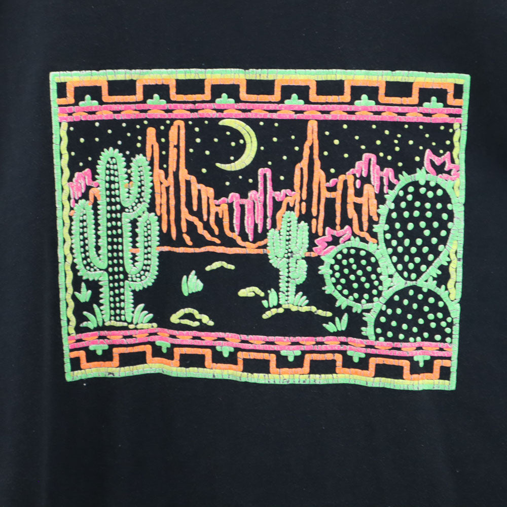 SCREEN STARS BEST スクリーンスターズベスト 90s USA製 ネオンプリント 半袖 Tシャツ XXL ブラック シングルステッチ オールド メンズ