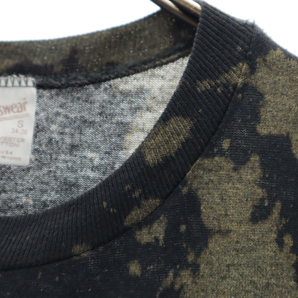 sportswear スポーツウェア 70s 80s USA製 ブリーチ加工 半袖 Tシャツ S ブラック シングルステッチ ヴィンテージ メンズ