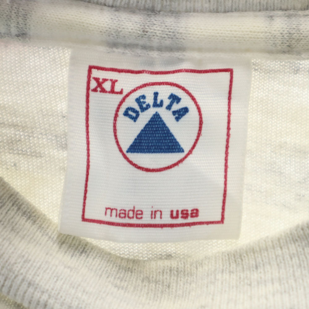 DELTA デルタ 90s USA製 ボーダー 半袖 Tシャツ XL グレー系 シングルステッチ オールド メンズ