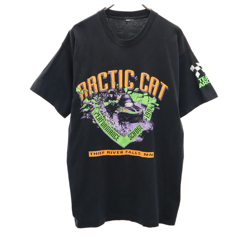 ARCTIC CAT 90s プリント 半袖 Tシャツ ブラック系 シングルステッチ オールド メンズ
