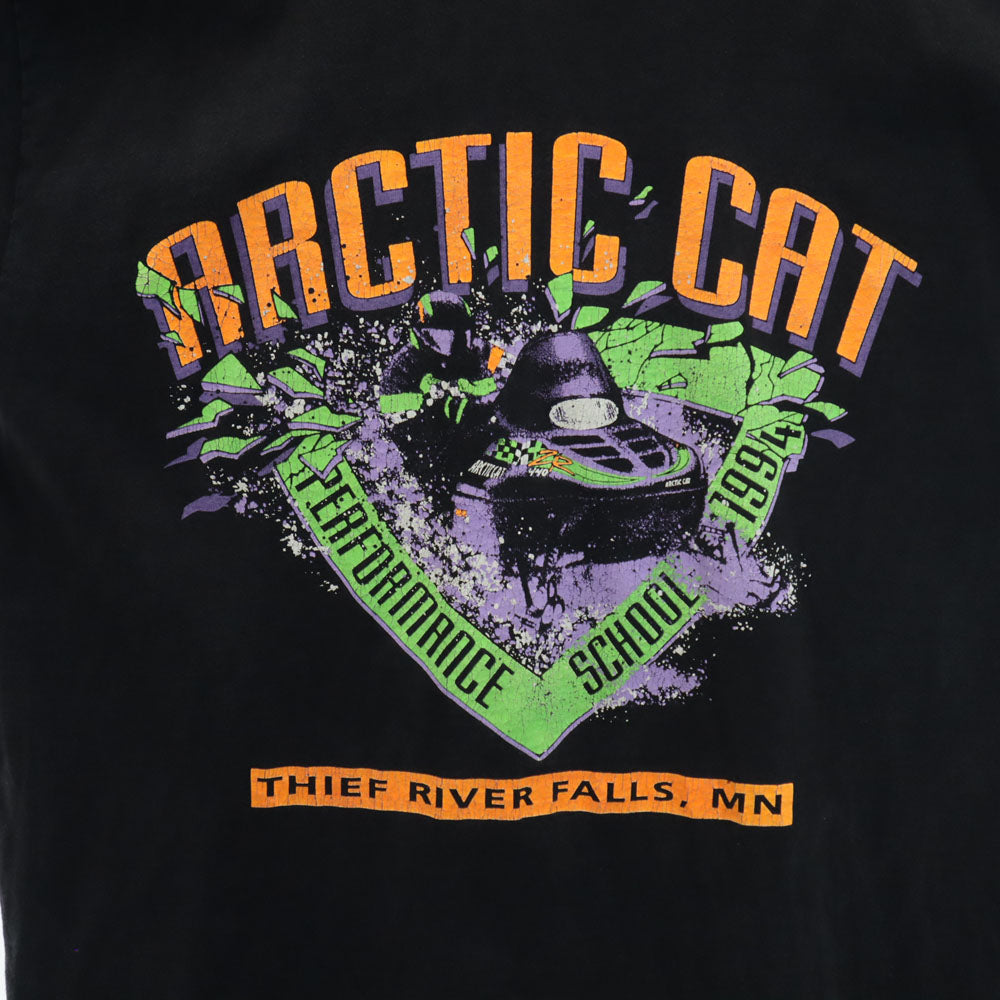 ARCTIC CAT 90s プリント 半袖 Tシャツ ブラック系 シングルステッチ オールド メンズ