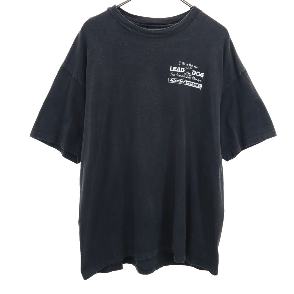 LEAD DOG 90s バックプリント 半袖 Tシャツ ブラック系 シングルステッチ オールド メンズ