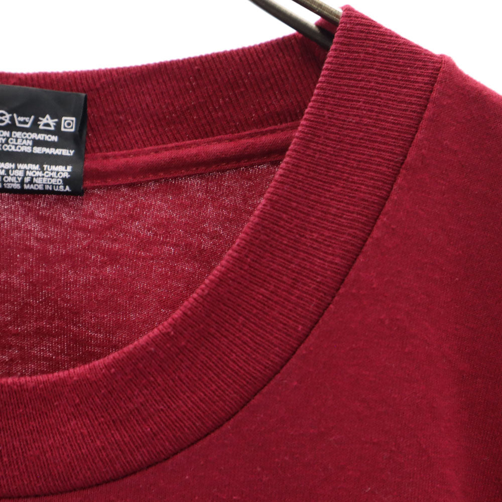 FRUIT OF THE LOOM フルーツオブザルーム 90s USA製 プリント 半袖 Tシャツ XXL ボルドー ビッグサイズ シングルステッチ オールド メンズ