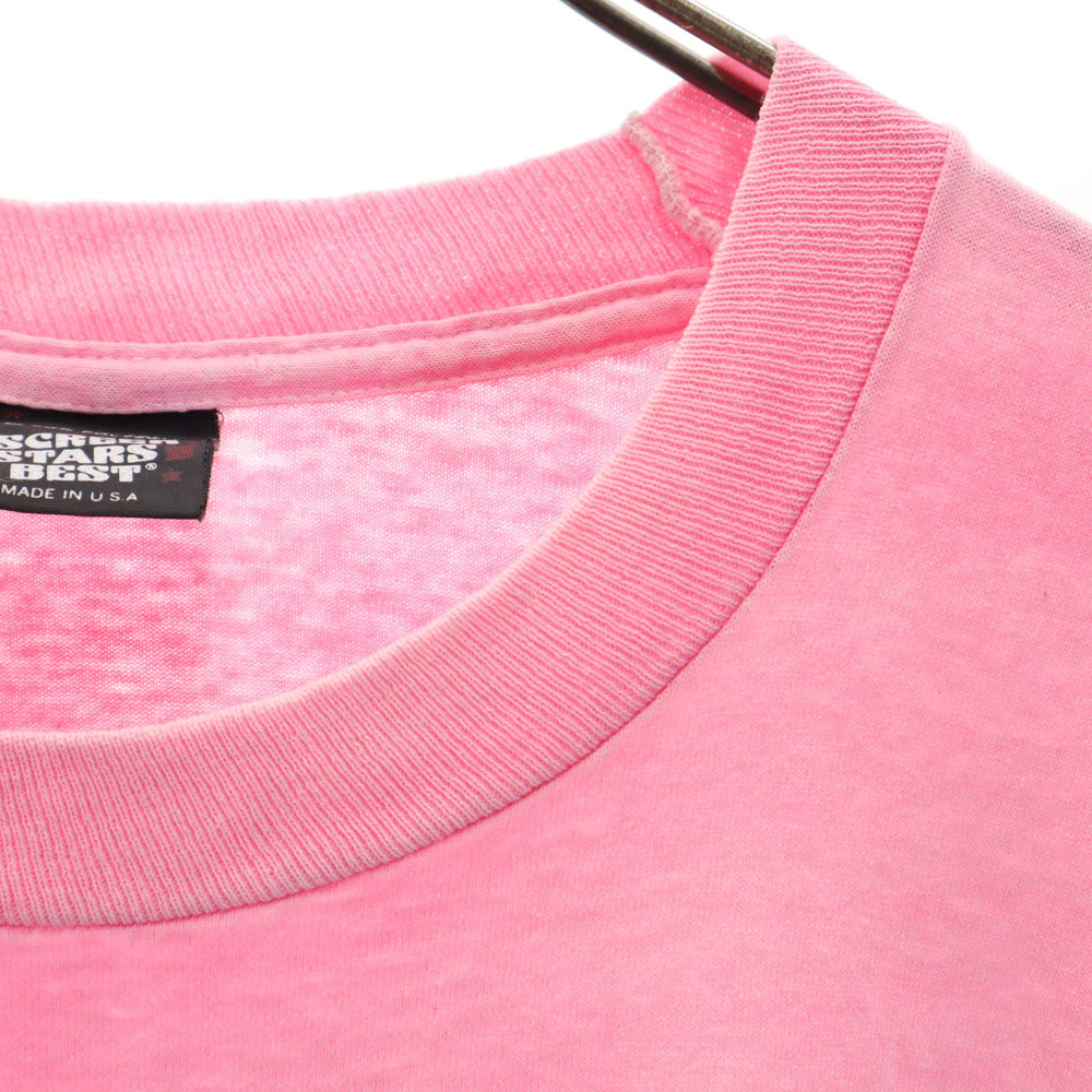 スクリーンスターズ 90s USA製 プリント 半袖 Tシャツ XL ピンク系 SCREEN STARS シングルステッチ オールド メンズ