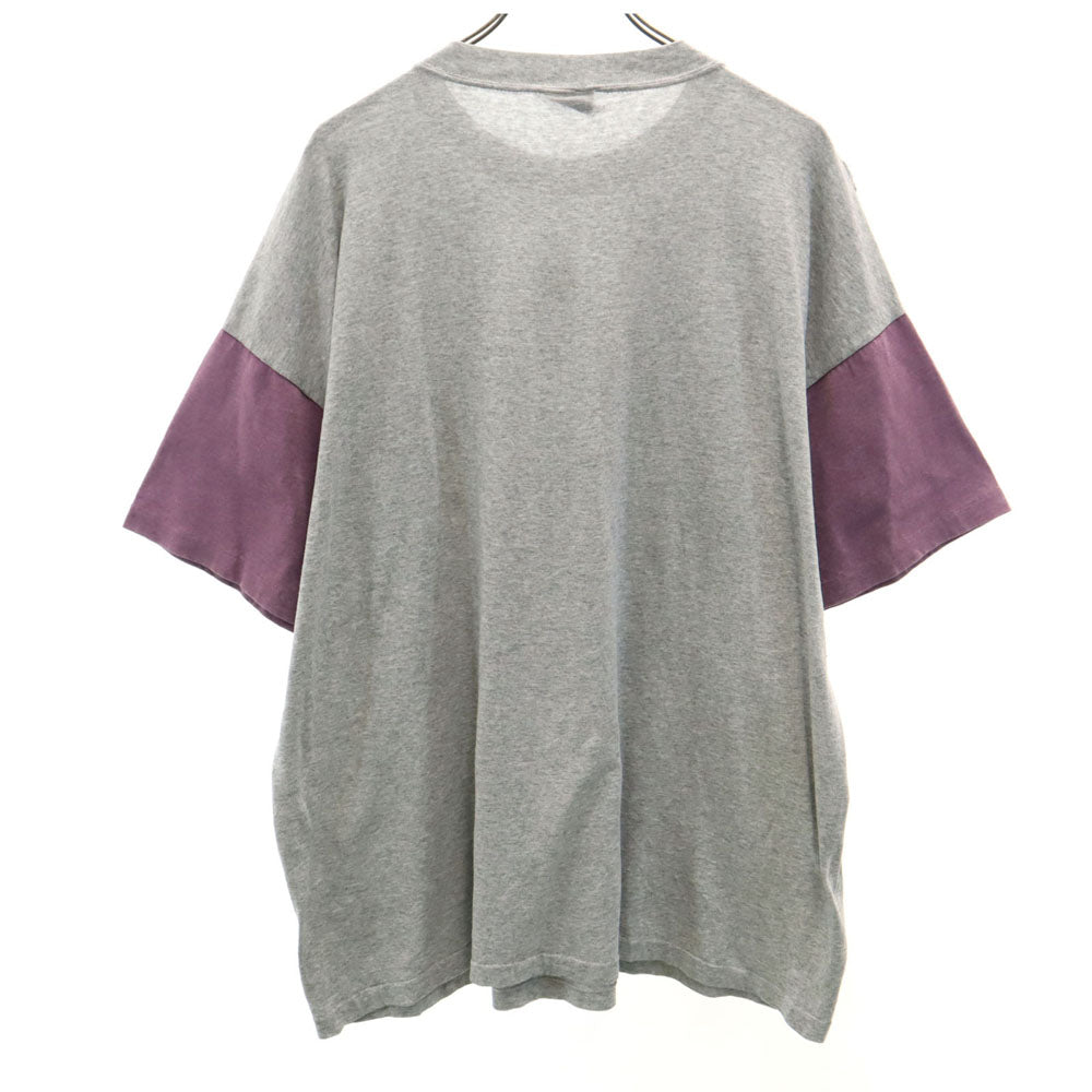 PREMIER SPORTSWEAR 90s USA製 プリント 半袖 切り替え Tシャツ XXL グレー系 PREMIER SPORTSWEAR ビッグサイズ シングルステッチ オールド メンズ