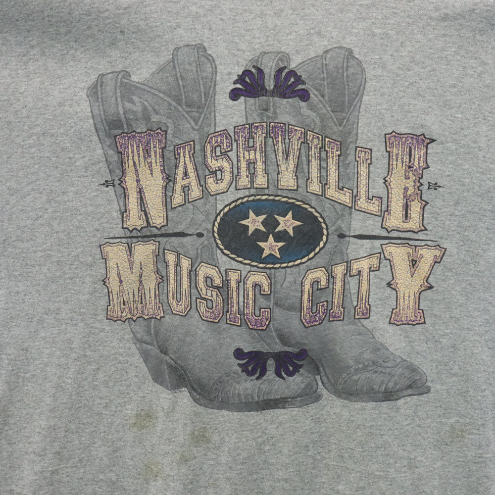 PREMIER SPORTSWEAR 90s USA製 プリント 半袖 切り替え Tシャツ XXL グレー系 PREMIER SPORTSWEAR ビッグサイズ シングルステッチ オールド メンズ