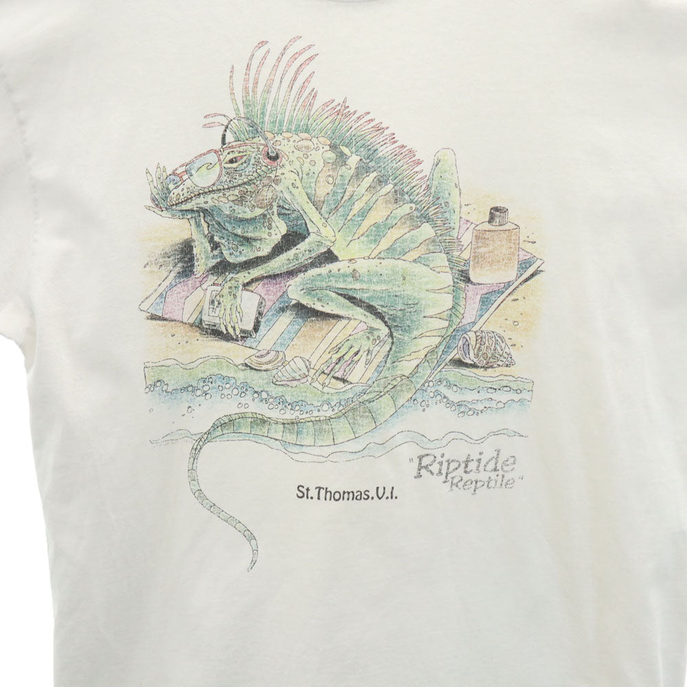 Hanes ヘインズ 90s USA製 プリント 半袖 Tシャツ XL ホワイト系 シングルステッチ オールド メンズ