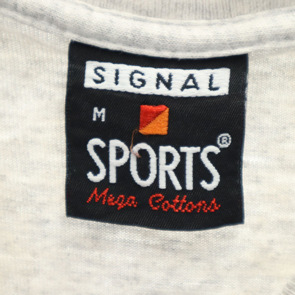 SIGNAL シグナル 90s USA製 プリント 半袖 Tシャツ M グレー系 シングルステッチ オールド メンズ