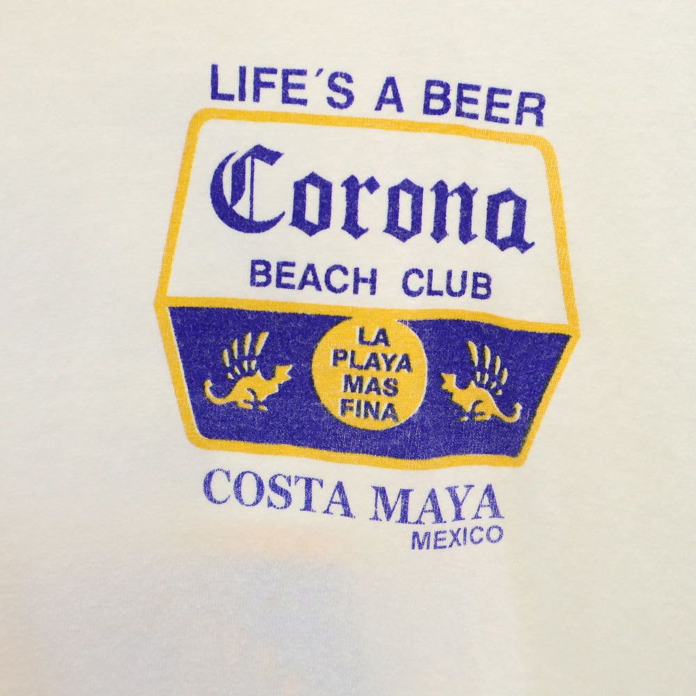 M&O 90s 00s コロナビール バックプリント 半袖 Tシャツ ホワイト M&O Corona Extra オールド メンズ
