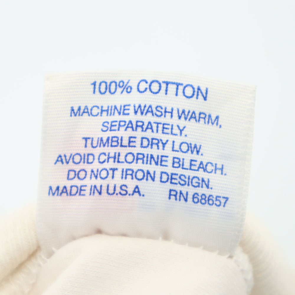 イーグル ユーエスエー 90s USA製 カレッジ 半袖 ゲーム Tシャツ M アイボリー系 袖リブ オールド レディース