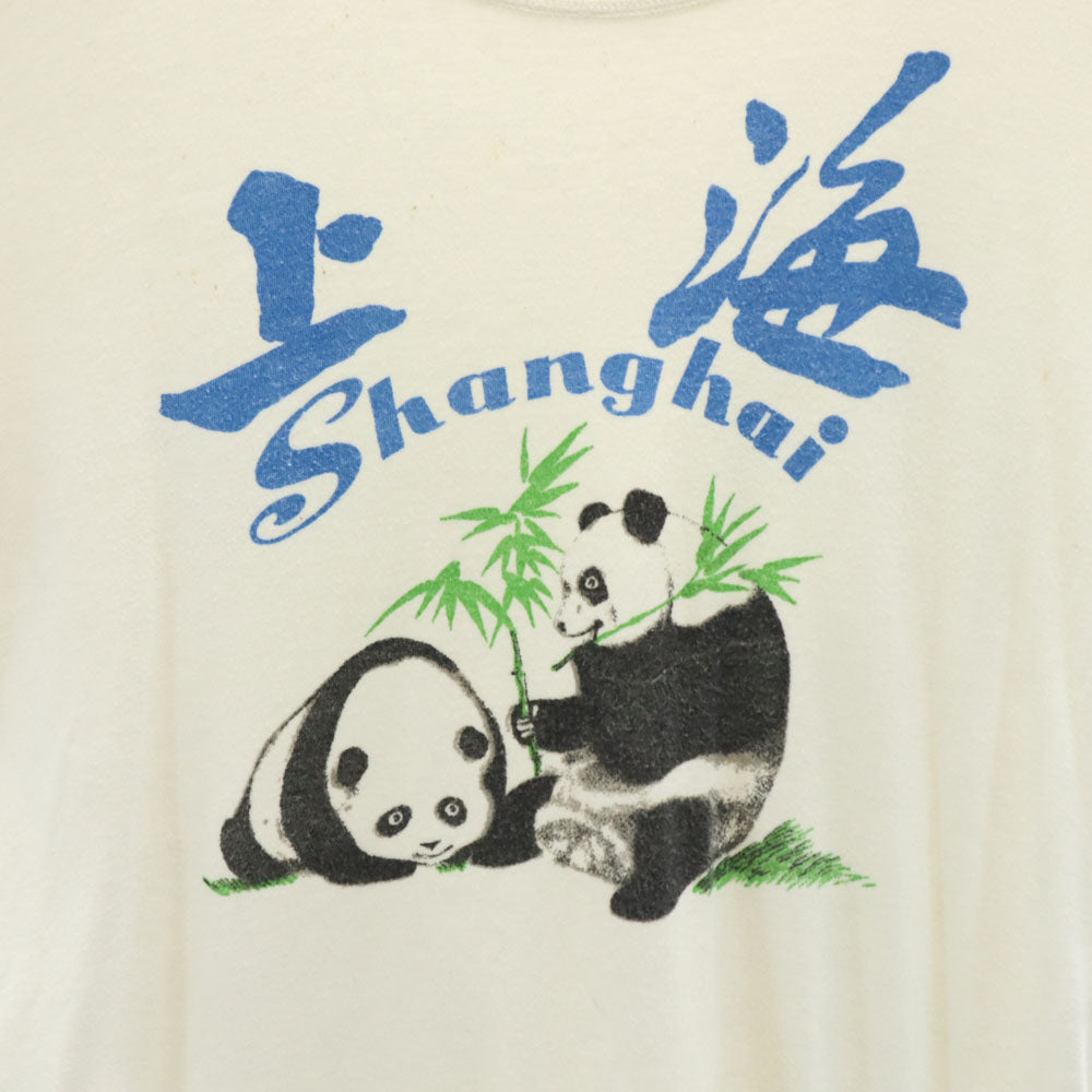 GOLDEN WHEEL オールド アニマル パンダ 半袖 トリム Tシャツ 36 アイボリー系 GOLDEN WHEEL メンズ