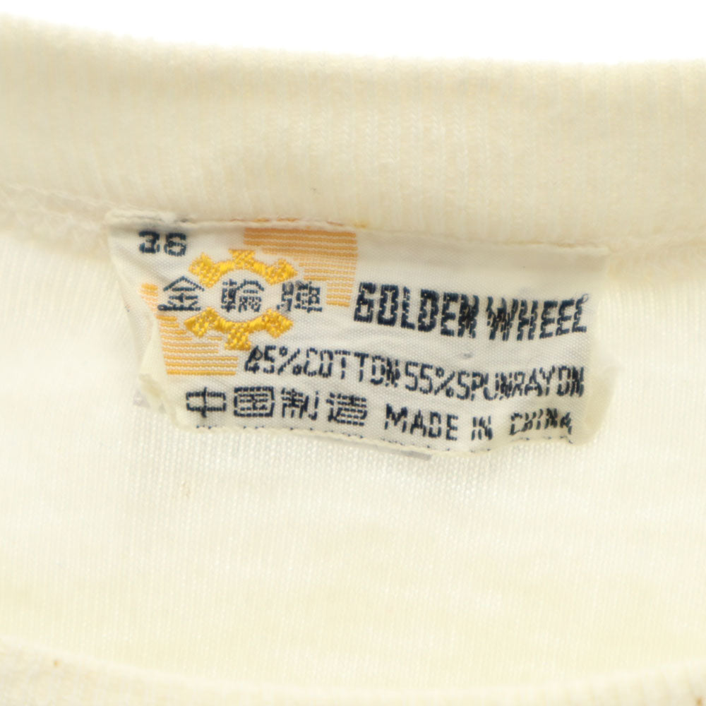 GOLDEN WHEEL オールド アニマル パンダ 半袖 トリム Tシャツ 36 アイボリー系 GOLDEN WHEEL メンズ