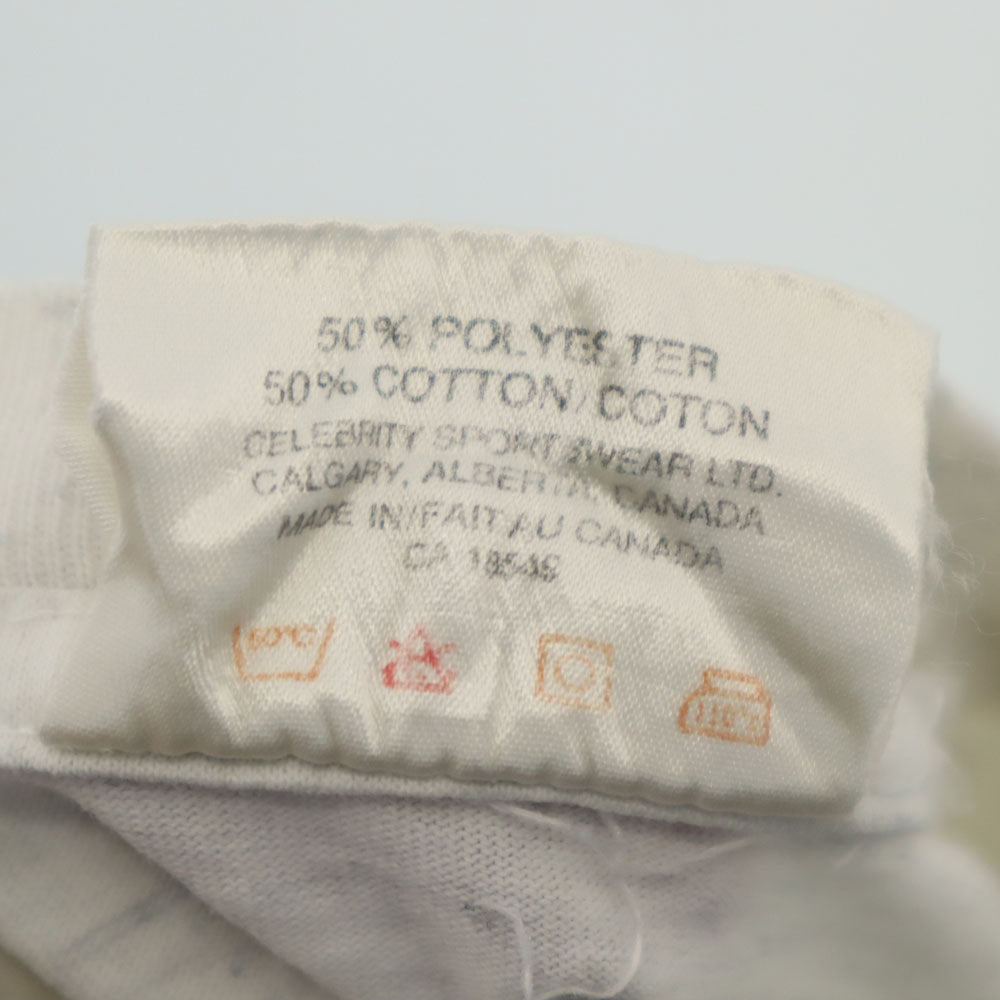 Celebrity sportswear 80s 90s カナダ製 CHEGWIN CHARGERS プリント 半袖 Tシャツ M ライトグレー シングルステッチ カレッジ オールド メンズ