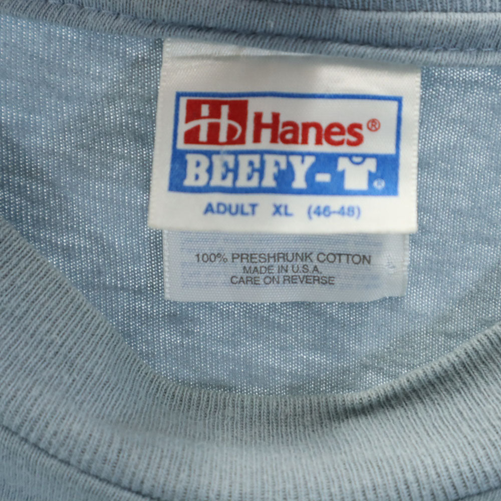 ヘインズ 90s USA製 半袖 シングルステッチ オールド Tシャツ XL ブルーグレー Hanes BEEFY-T メンズ
