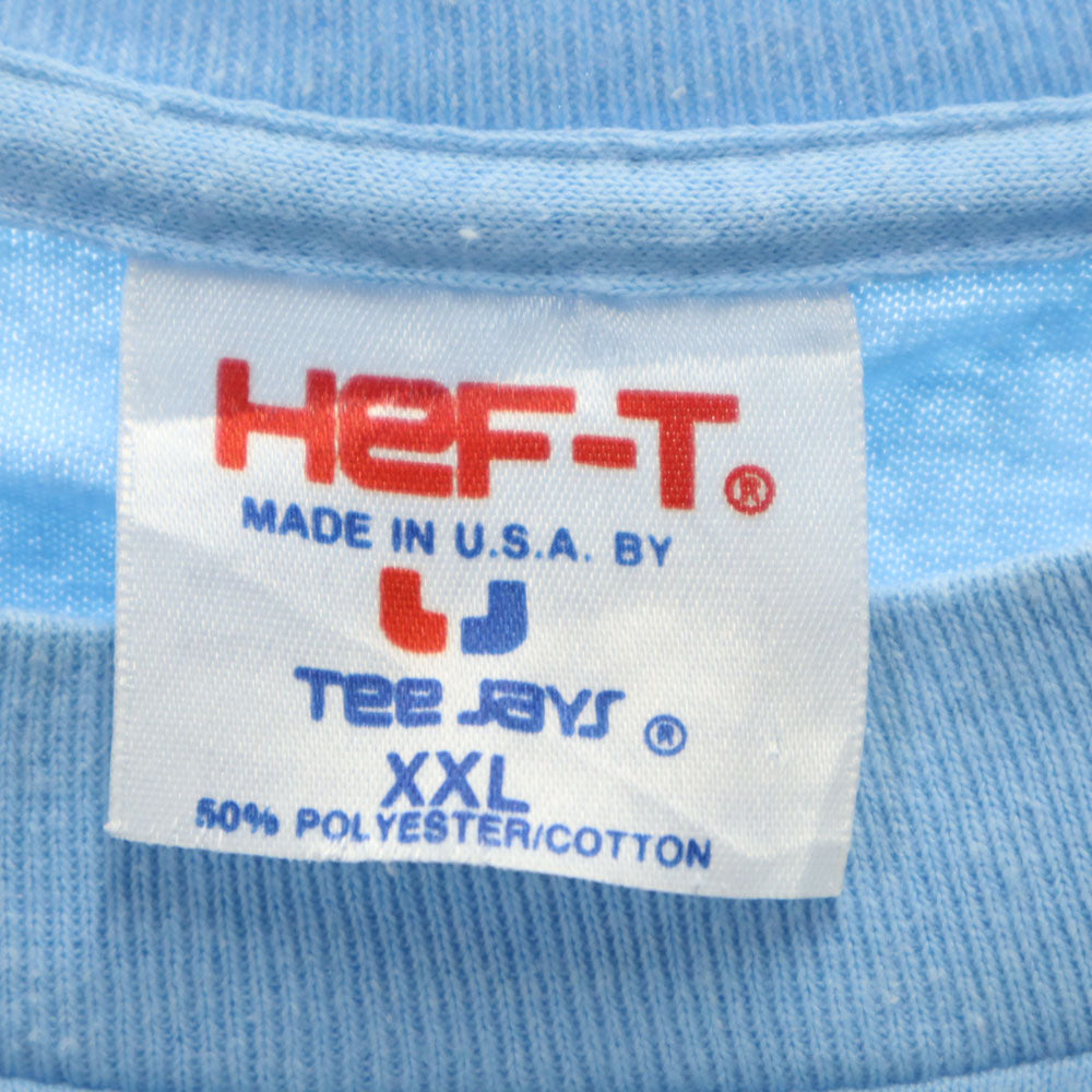 HeF-T ヘフト 90s USA製 半袖 シングルステッチ オールド Tシャツ XXL 水色 ビッグサイズ メンズ