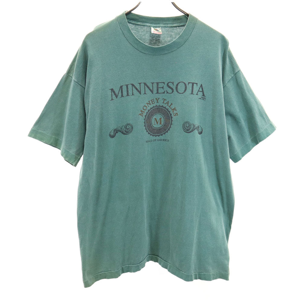 FRUIT OF THE LOOM フルーツオブザルーム 90s USA製 オールド 半袖 シングルステッチ Tシャツ XL グリーン系 メンズ