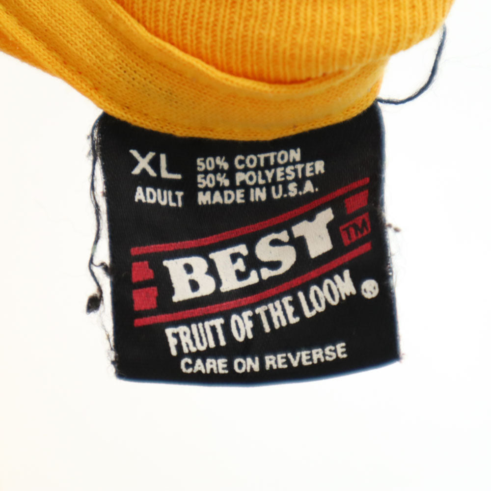 FRUIT OF THE LOOM フルーツオブザルーム 90s USA製 オールド 半袖 シングルステッチ Tシャツ XL イエロー系 BEST メンズ