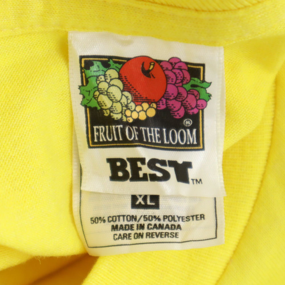 FRUIT OF THE LOOM フルーツオブザルーム 90s USA製 オールド 半袖 シングルステッチ Tシャツ XL イエロー系 BEST メンズ