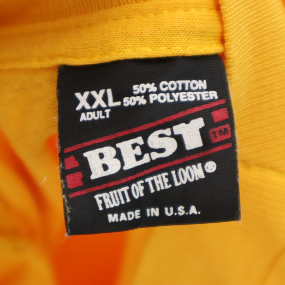 FRUIT OF THE LOOM フルーツオブザルーム 90s USA製 オールド 半袖 シングルステッチ Tシャツ XXL イエロー系 ビックサイズ メンズ