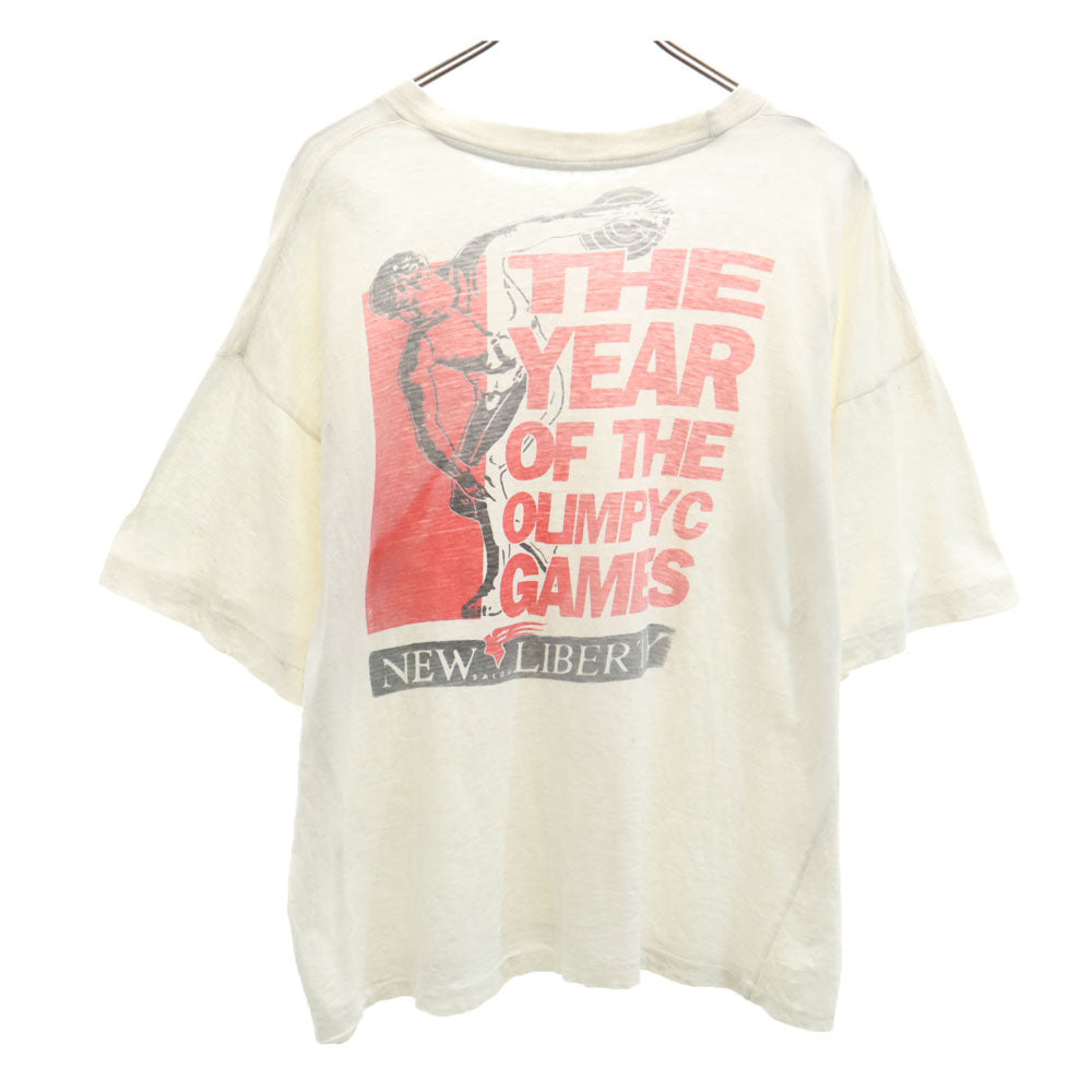 OLD オールド 90s バックプリント 半袖 シングルステッチ Tシャツ オフホワイト メンズ