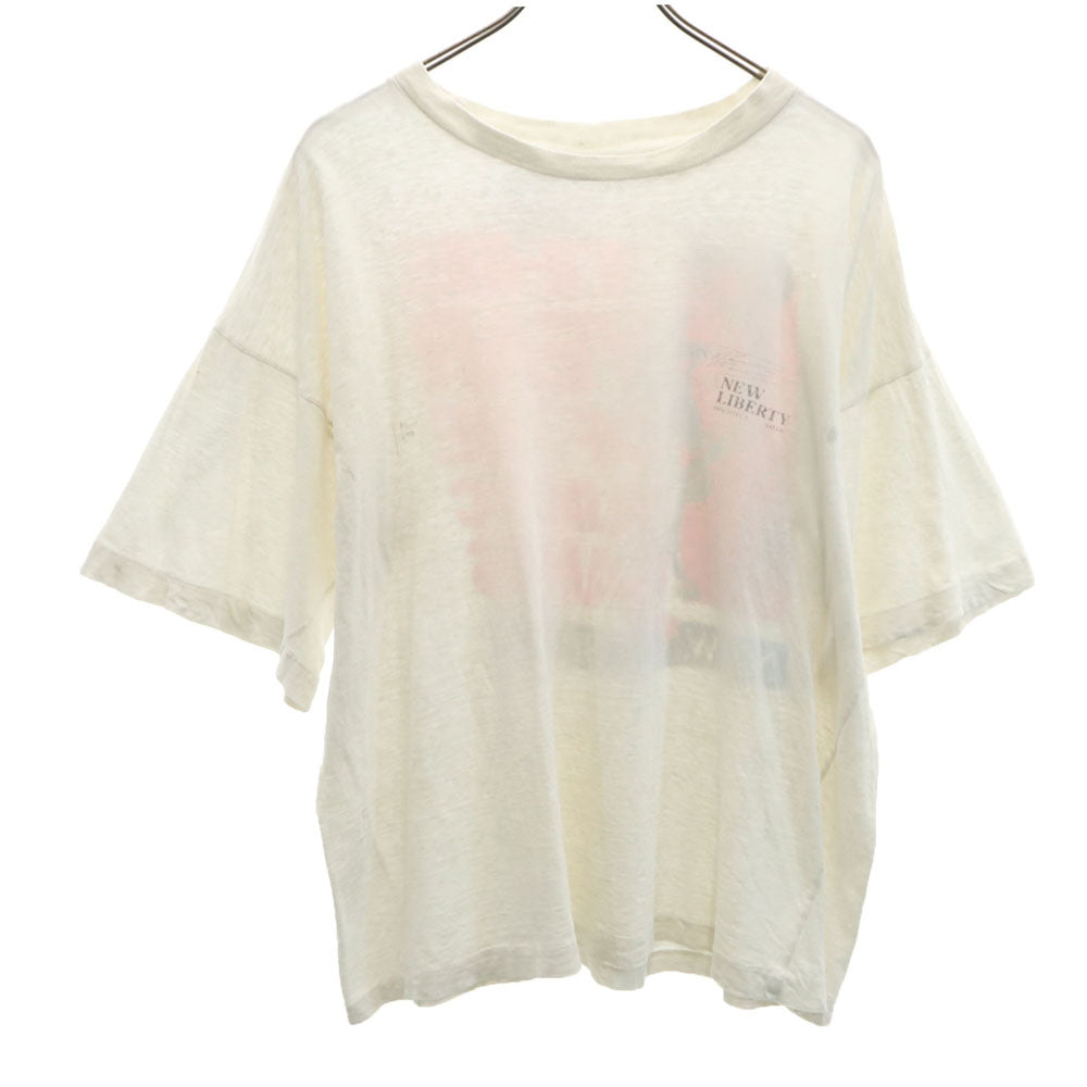 OLD オールド 90s バックプリント 半袖 シングルステッチ Tシャツ オフホワイト メンズ