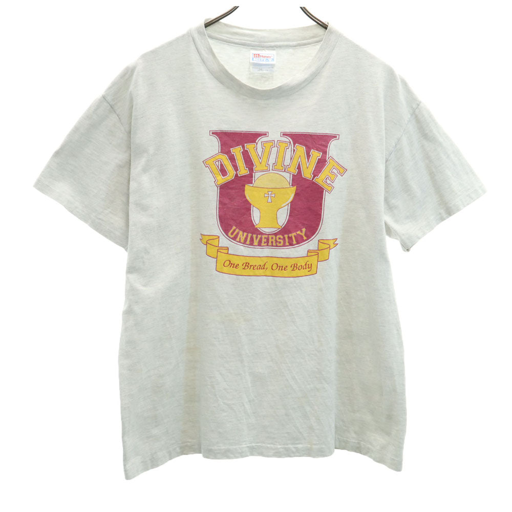 Hanes ヘインズ 90s USA製 オールド 半袖 シングルステッチ Tシャツ L ライトグレー BEEFY-T メンズ