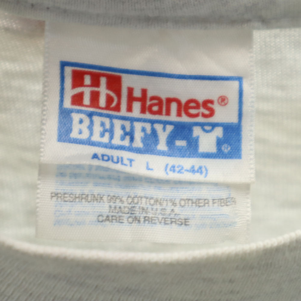 Hanes ヘインズ 90s USA製 オールド 半袖 シングルステッチ Tシャツ L ライトグレー BEEFY-T メンズ