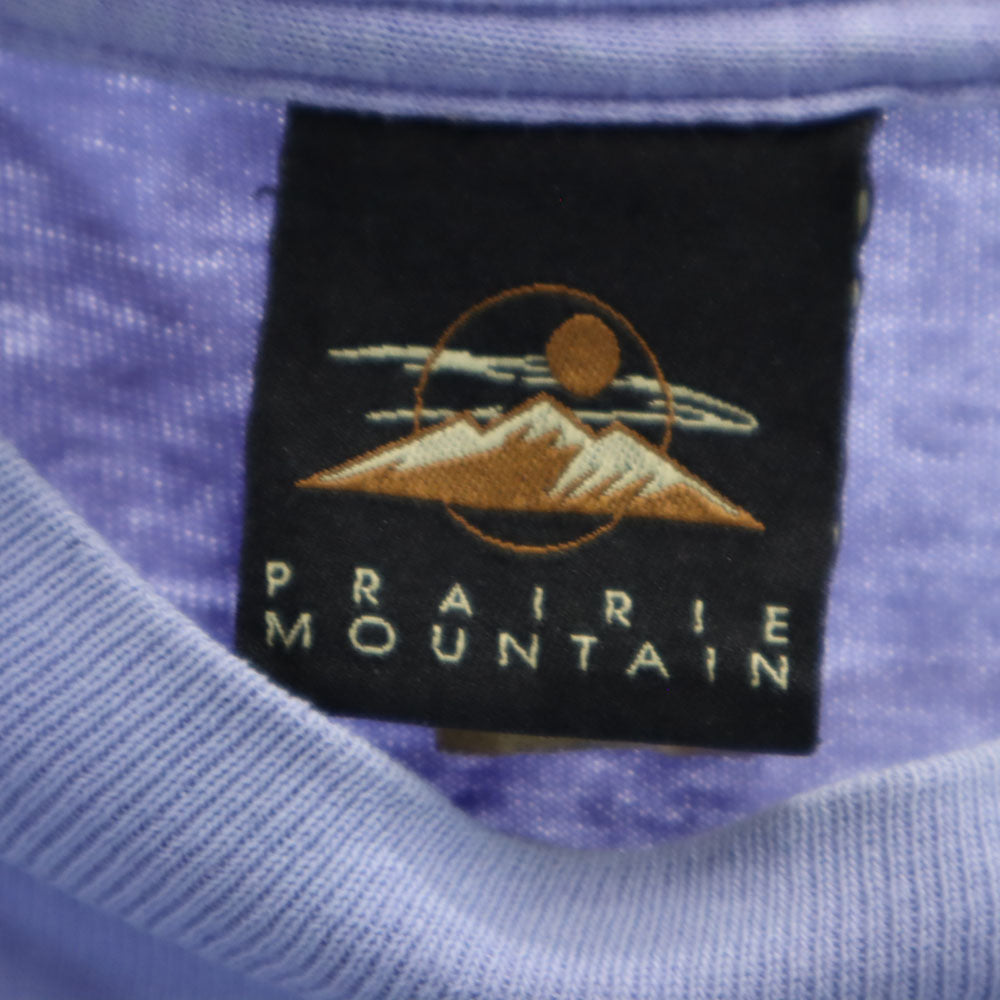 プレーリーマウンテン 90s USA製 オールド プリント 半袖 シングルステッチ Tシャツ XL ラベンダー PRAIRIE MOUNTAIN メンズ