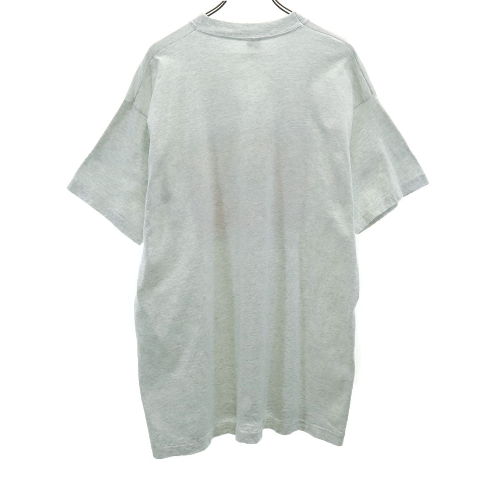 FRUIT OF THE LOOM フルーツオブザルーム 90s USA製 オールド プリント 半袖 シングルステッチ Tシャツ XL グレー系 メンズ