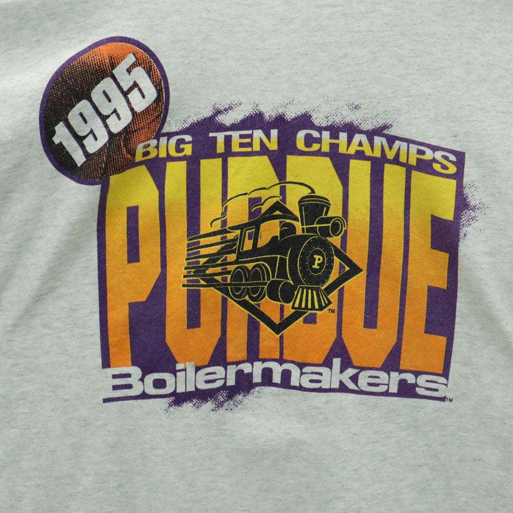 FRUIT OF THE LOOM フルーツオブザルーム 90s USA製 オールド プリント 半袖 シングルステッチ Tシャツ XL グレー系 メンズ