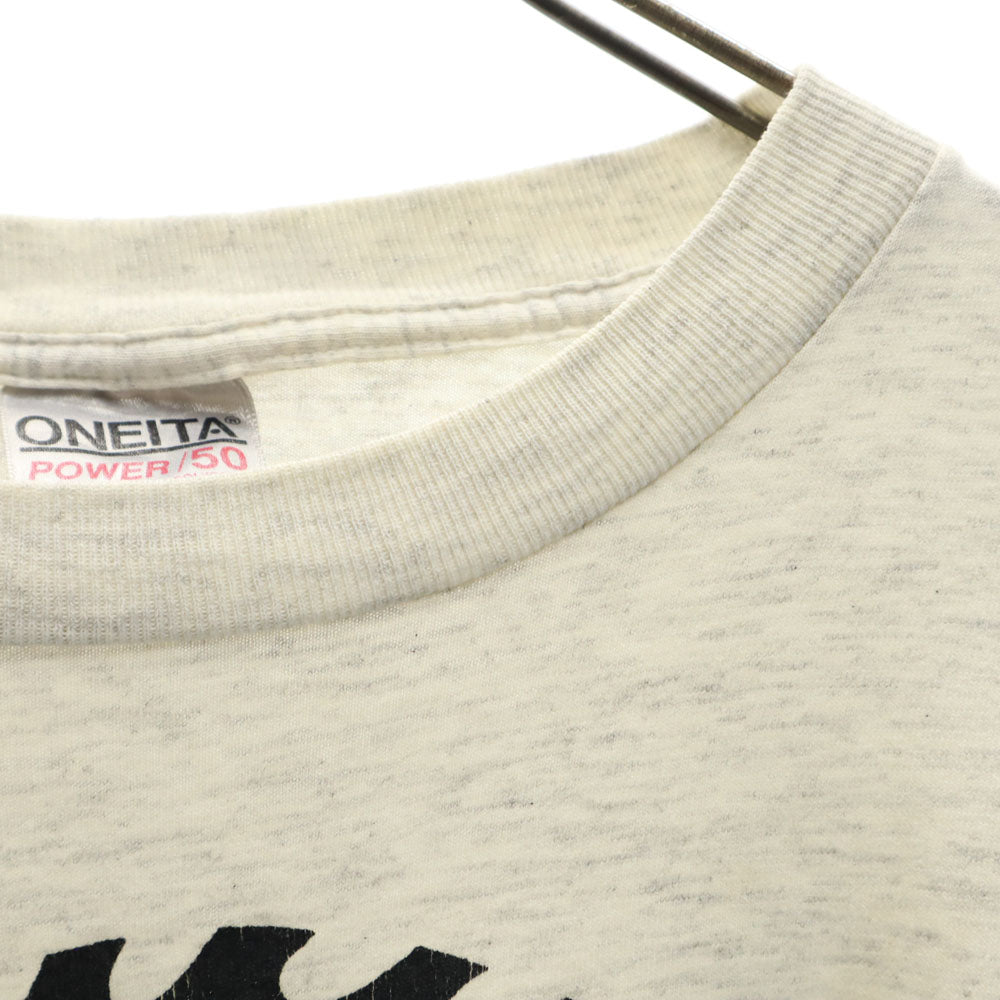 ONEITA オニータ 90s USA製 オールド プリント 半袖 シングルステッチ Tシャツ XXL グレー系 ビッグサイズ メンズ