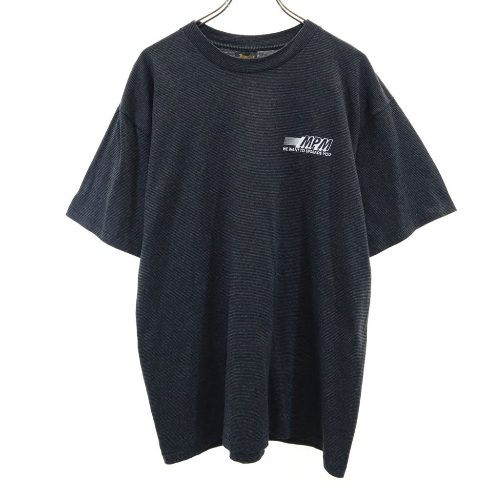 TENNESSEE RIVER テネシーリバー 90s USA製 オールド シングルステッチ ボーダー 半袖 Tシャツ XL グレー系 メンズ