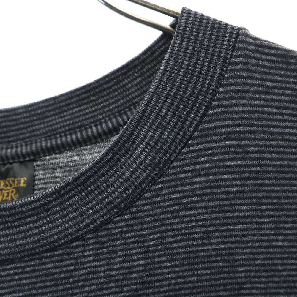 TENNESSEE RIVER テネシーリバー 90s USA製 オールド シングルステッチ ボーダー 半袖 Tシャツ XL グレー系 メンズ