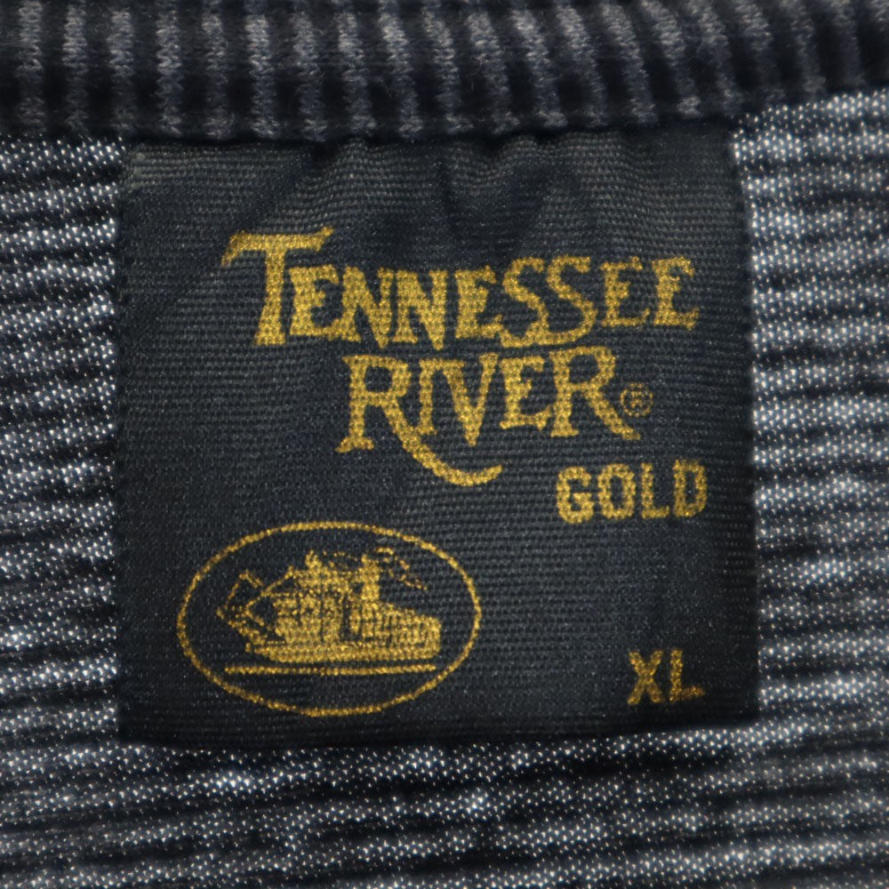 TENNESSEE RIVER テネシーリバー 90s USA製 オールド シングルステッチ ボーダー 半袖 Tシャツ XL グレー系 メンズ