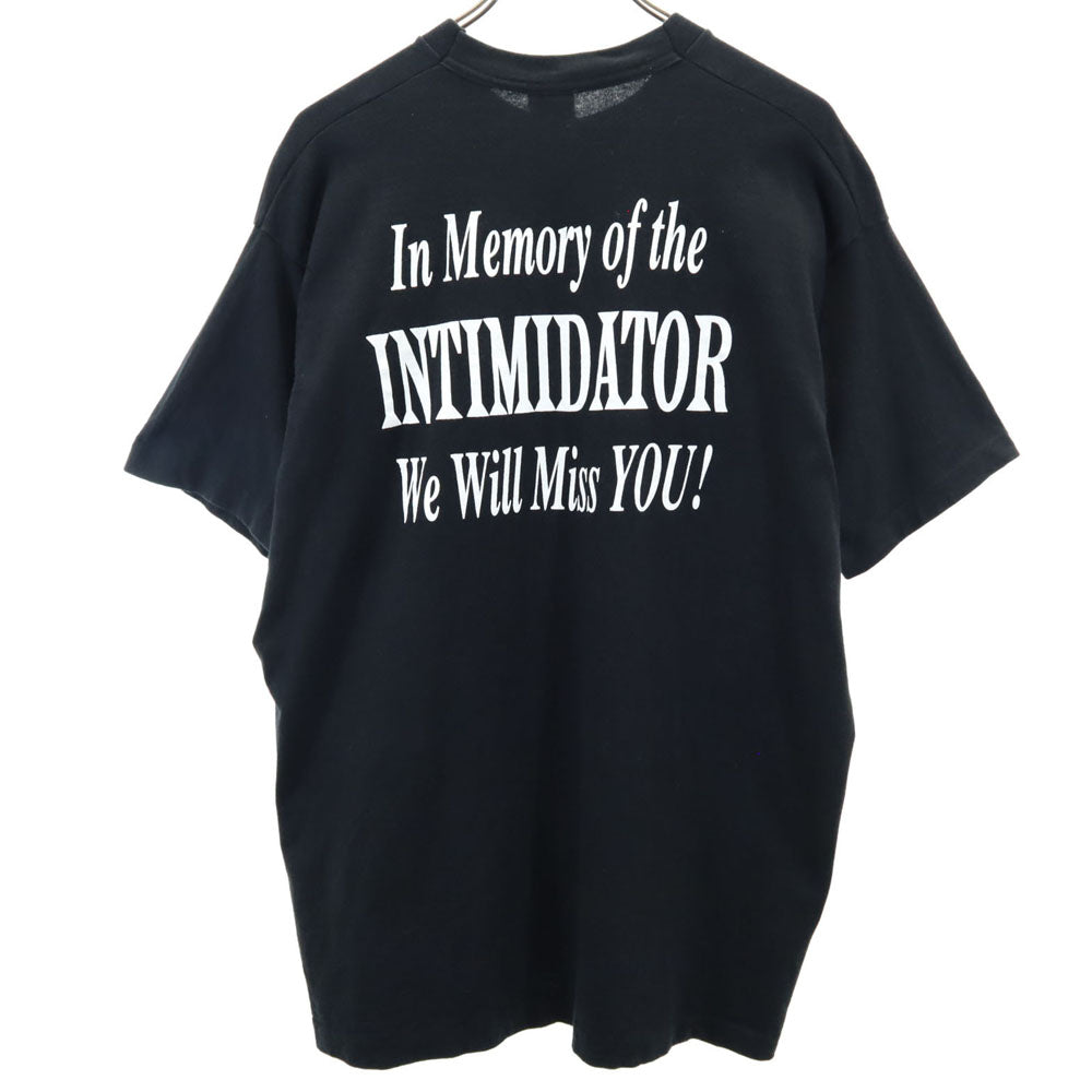 FRUIT OF THE LOOM フルーツオブザルーム 90s USA製 オールド シングルステッチ プリント 半袖 Tシャツ XL ブラック系 メンズ