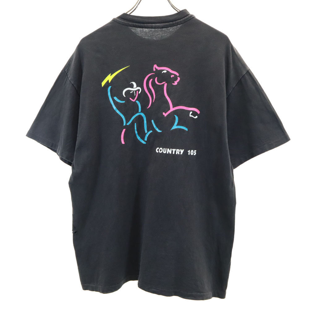 OLD オールド 90s シングルステッチ プリント 半袖 Tシャツ ブラック系 メンズ